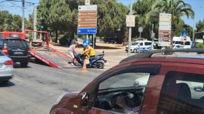 Samsun’un İlkadım ilçesinde meydana gelen maddi hasarlı kazada, bir otomobil