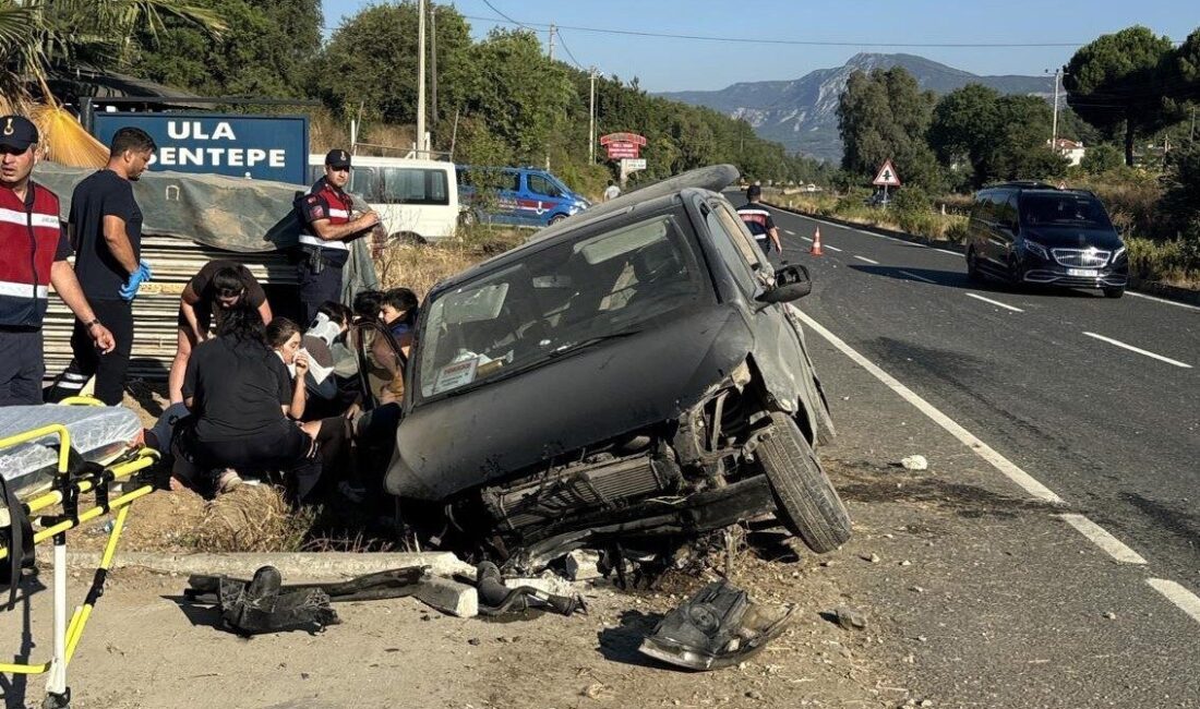 Muğla’nın Ula ilçesinde, Kızılyaka Mahallesi’nde meydana gelen tek taraflı trafik