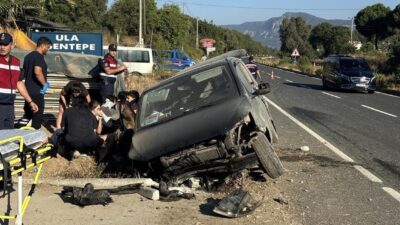 Muğla’nın Ula ilçesinde, Kızılyaka Mahallesi’nde meydana gelen tek taraflı trafik