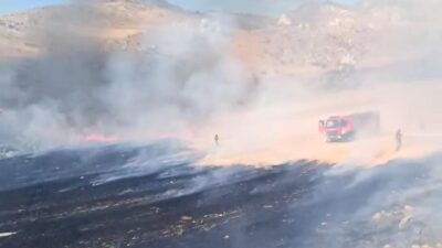 Nallıhan ilçesine bağlı Çayırhan Mahallesi’nde, otluk alanda çıkan yangın, itfaiye