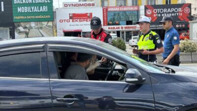 NATO Zirvesi kapsamında Ankara’da devam eden trafik denetimleri, polis ekipleri