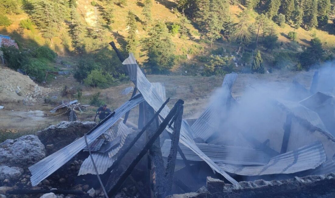 Kadirli ilçesine bağlı Bağdaş Yaylası’ndaki bir samanlıkta meydana gelen yangın,