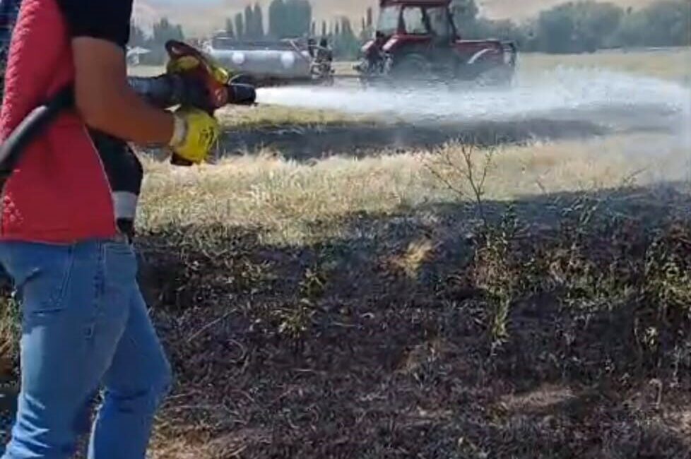Afyonkarahisar’ın Şuhut ilçesine bağlı Mahmut köyünde otluk arazide meydana gelen