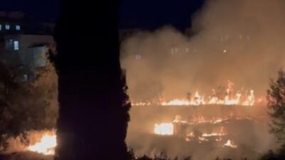 Adıyaman’da, Alitaşı Mahallesi’nde çıkan yangın otluk alanda başladı ve kısa