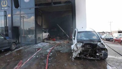 Nevşehir’de bir oto tamir dükkanında meydana gelen yangında 5 kişi