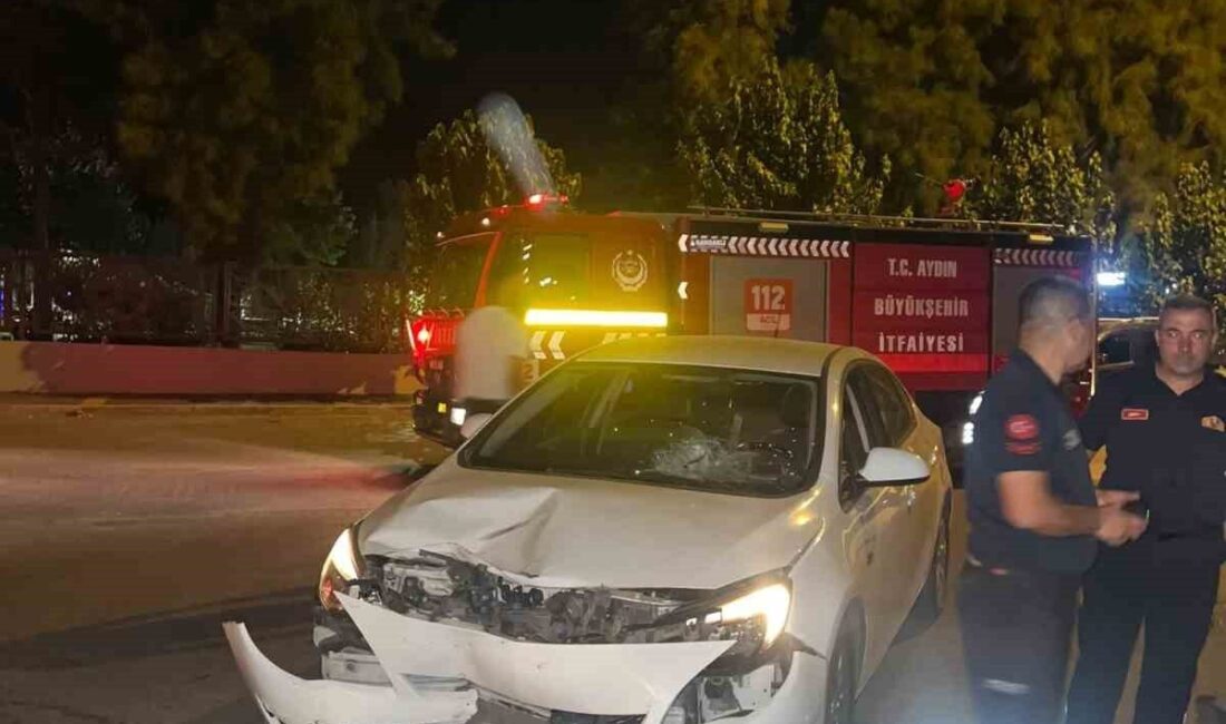 Aydın’ın Efeler ilçesinde bir otomobil ile motosikletin karşı karşıya çarpışması
