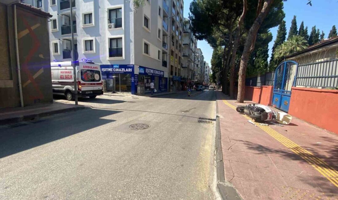 Aydın’ın Efeler ilçesinde, motosiklet ile otomobilin çarpışması sonucu meydana gelen