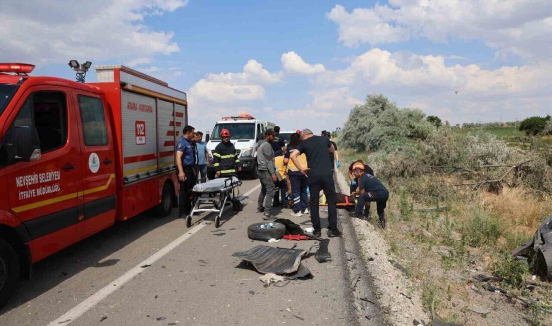 Nevşehir’de meydana gelen trafik kazasında, bir otomobilin kontrolden çıkarak karşı