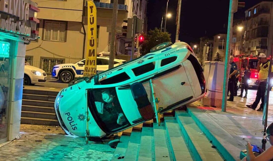Kocasinan ilçesinde meydana gelen trafik kazasında, polis aracı ile bir