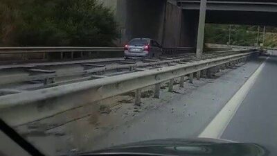 Hatay’da, bir sürücünün otoyol üzerinde ters şeritte ilerlemesi ve bu