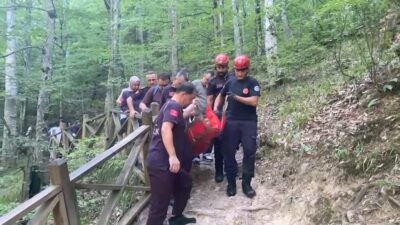 Bursa’nın İnegöl ilçesinde bulunan Oylat Şelalesi’nde bir kadın, dengesini kaybederek