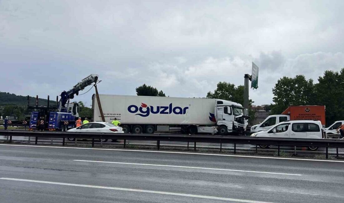 TEM Otoyolu’nda meydana gelen bir kaza sonucunda bir tır yol