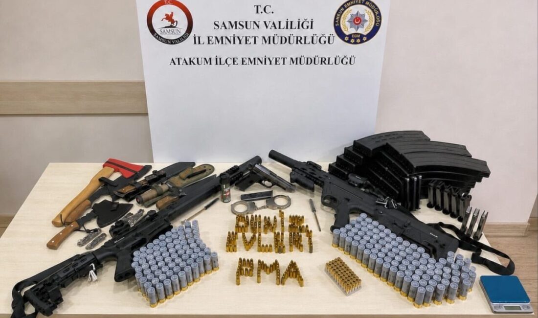 Atakum ilçesinde polis operasyonunda 1 adet ruhsatsız tabanca, 2 adet