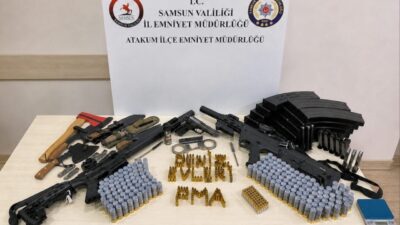 Atakum ilçesinde polis operasyonunda 1 adet ruhsatsız tabanca, 2 adet