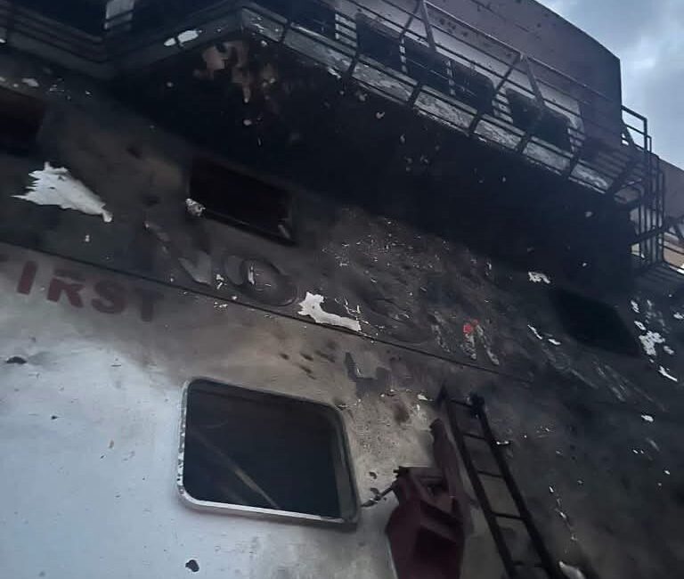 Rusya’nın Taganrog Limanı’nda gerçekleşen hava saldırısında zarar gören Türk bayraklı