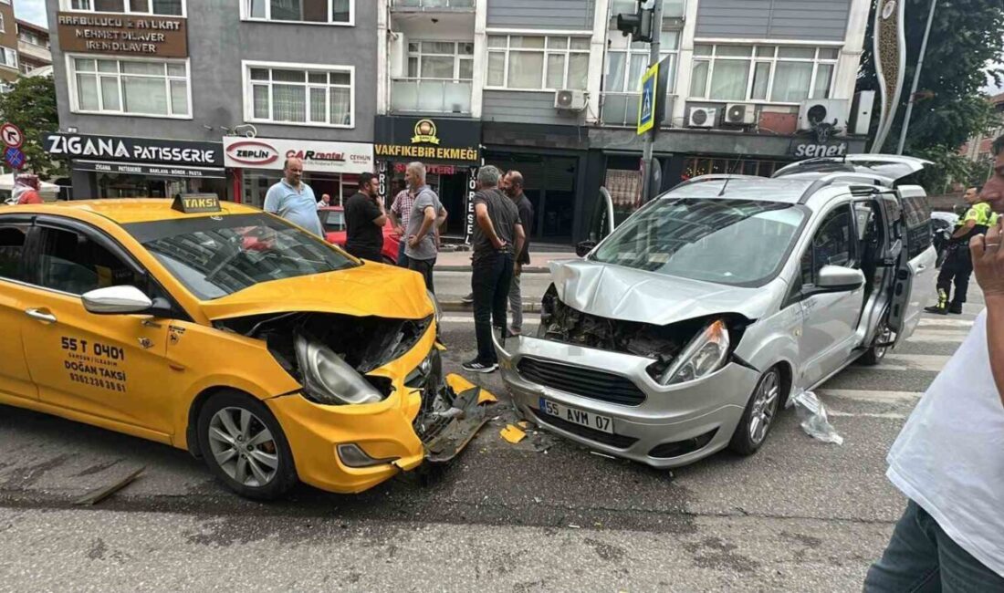 Samsun’da meydana gelen bir trafik kazasında, hafif ticari aracın iddiaya