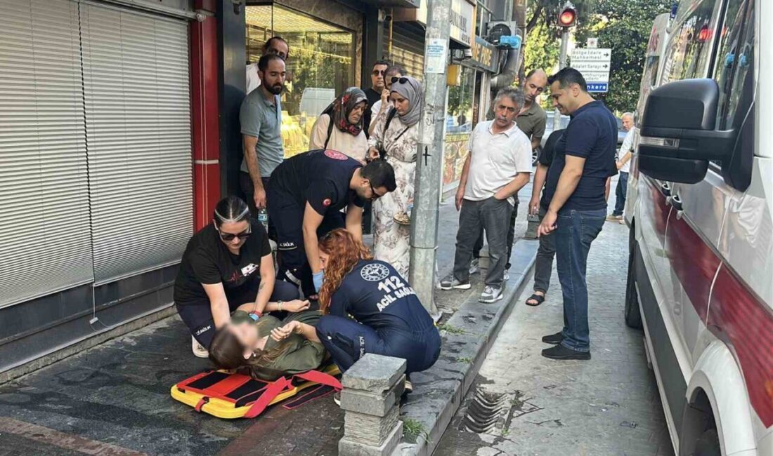 Samsun’un İlkadım ilçesinde bir genç kadın, ıslak ve kaygan zemin