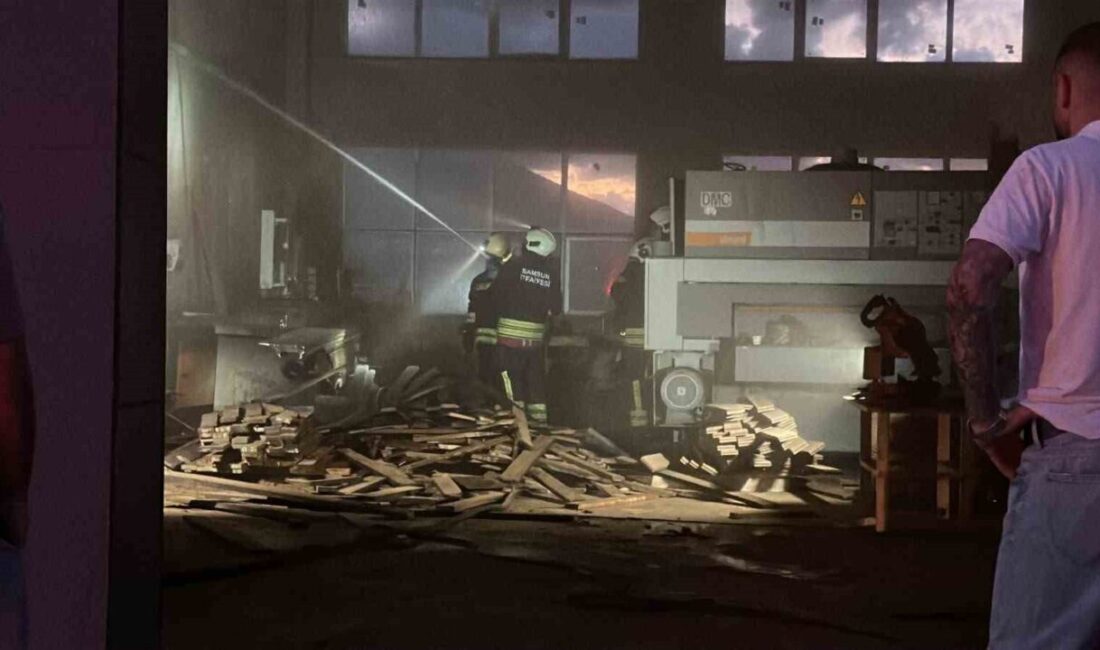 Samsun’un İlkadım ilçesinde bulunan Toybelen Sanayi Sitesi’nde bir kereste imalathanesinde