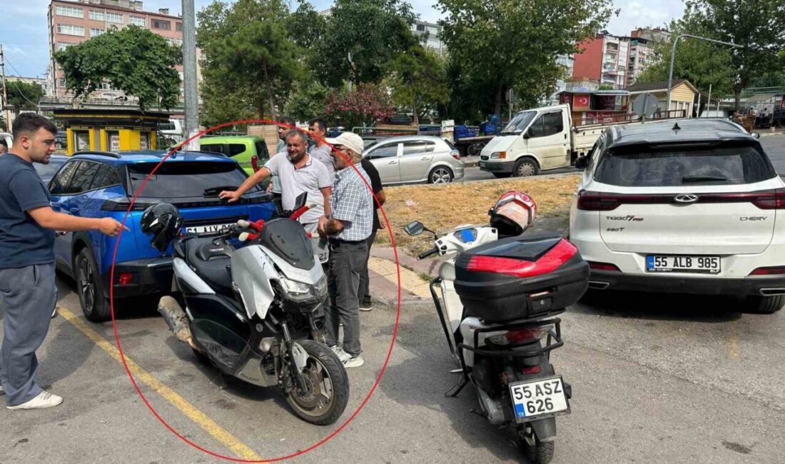 Samsun’da meydana gelen trafik kazasında bir ticari taksinin bir motosikletle
