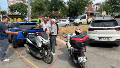 Samsun’da meydana gelen trafik kazasında bir ticari taksinin bir motosikletle