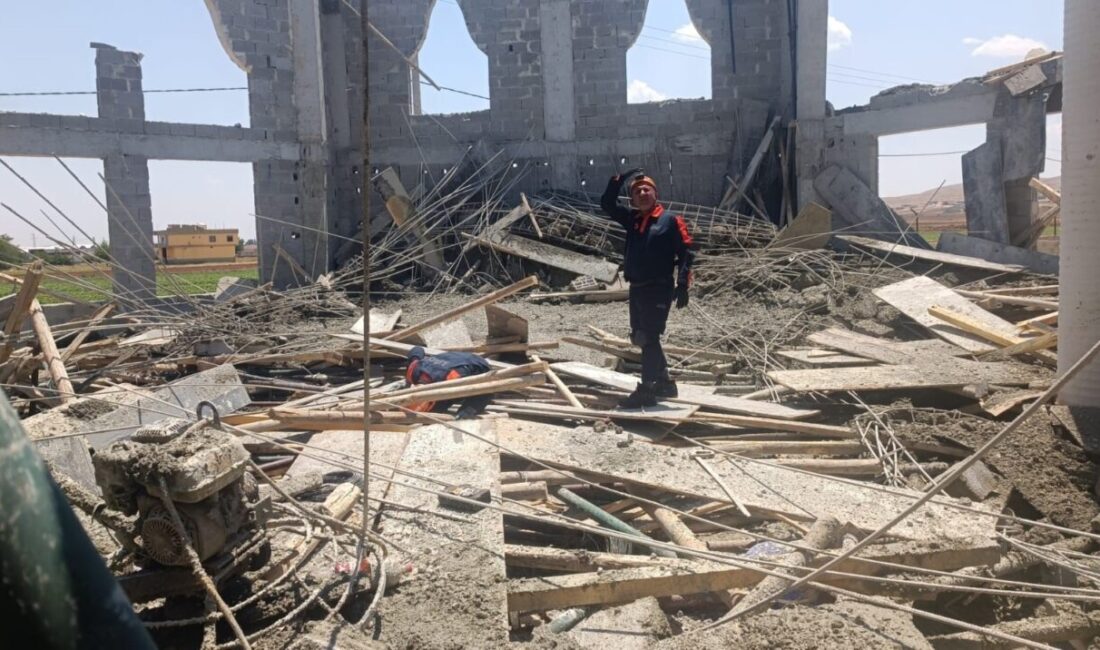 Şanlıurfa’nın Eyyübiye ilçesinde yapılmakta olan bir cami inşaatında meydana gelen