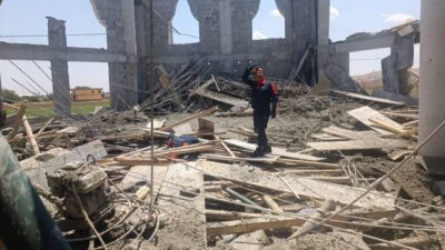 Şanlıurfa’nın Eyyübiye ilçesinde yapılmakta olan bir cami inşaatında meydana gelen