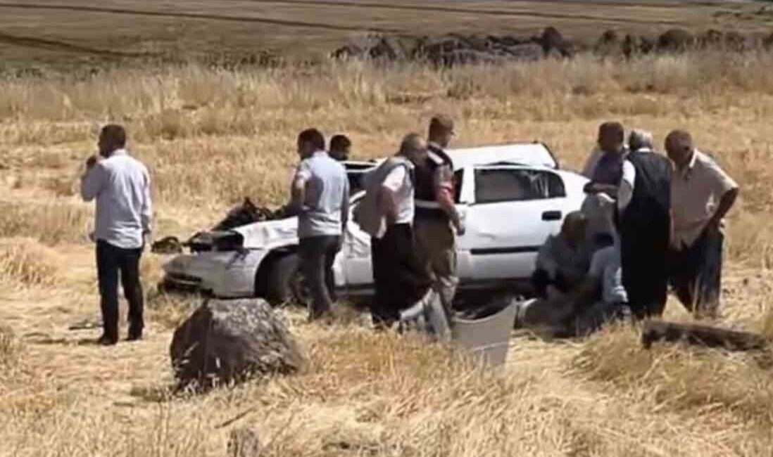 Siverek ilçesinde meydana gelen trafik kazasında, otomobilin şarampole devrilmesi sonucu