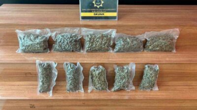 Şanlıurfa’da polis tarafından durdurulan bir araçta skunk olarak bilinen uyuşturucudan
