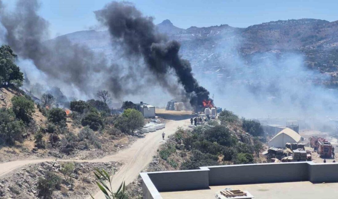 Bodrum ilçesi Ortakent Üniversite Caddesi’nde KYK öğrenci yurdu inşaatı şantiyesinde