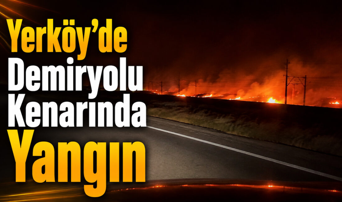 Yerköy, Terzili Köyü mevkiinde meydana gelen arazi yangını, itfaiye ekiplerinin