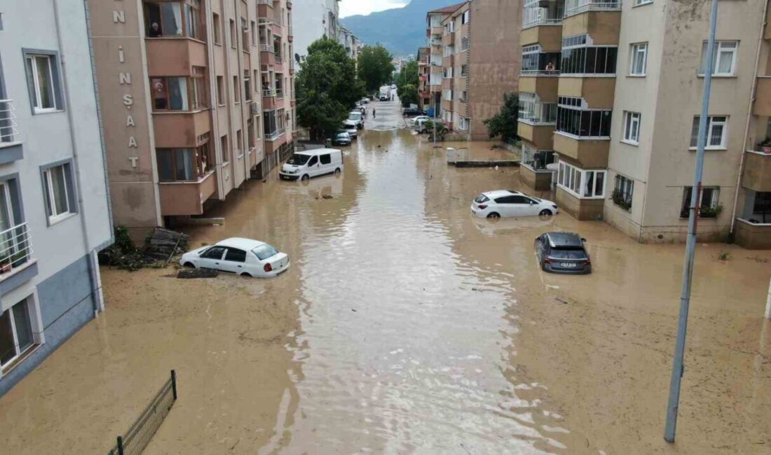 Kastamonu’nun Cide ilçesinde şiddetli yağışların yol açtığı sel, Devrekani Çayı’nın