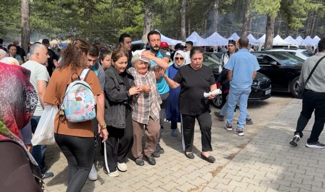 Karabük ilinde düzenlenen Aladağ Şenlikleri esnasında başına ağaç dalı isabet