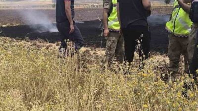 Siirt’in Kurtalan ilçesinde anız yangını, itfaiye ve jandarma ekipleri tarafından