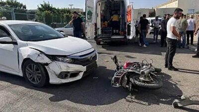 Siirt’te, sebze ve meyve hali önünde meydana gelen trafik kazasında