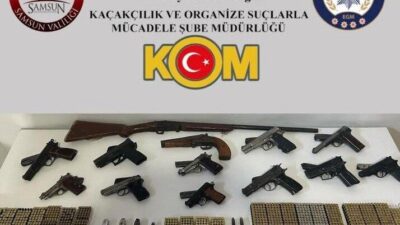 Samsun’un Vezirköprü ilçesinde, silah ticareti yapmak, ruhsatsız silah bulundurmak ve