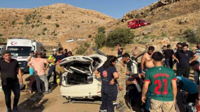 Şırnak’ın Güçlükonak ilçesinde otomobilin şarampole yuvarlanması sonucu meydana gelen kazada