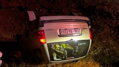 Kahta ilçesinde meydana gelen trafik kazasında, sürücü kontrolünü kaybeden bir