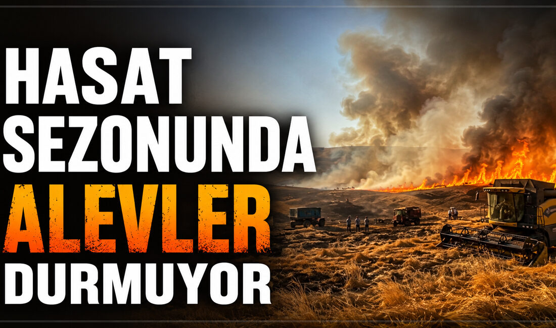 Yozgat’ın Yerköy ilçesinde hasat sezonunda meydana gelen tarla yangınlarına bir