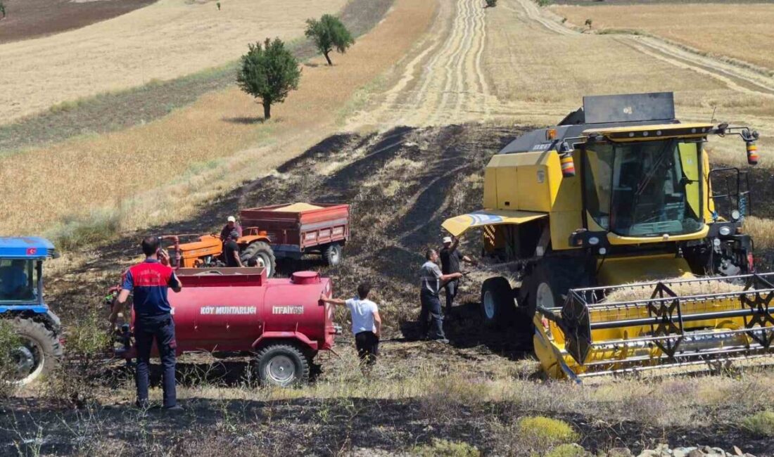 Burdur’un Yeşilova ilçesinde, Kavak köyünde meydana gelen yangının biçerdöverden kaynaklandığı
