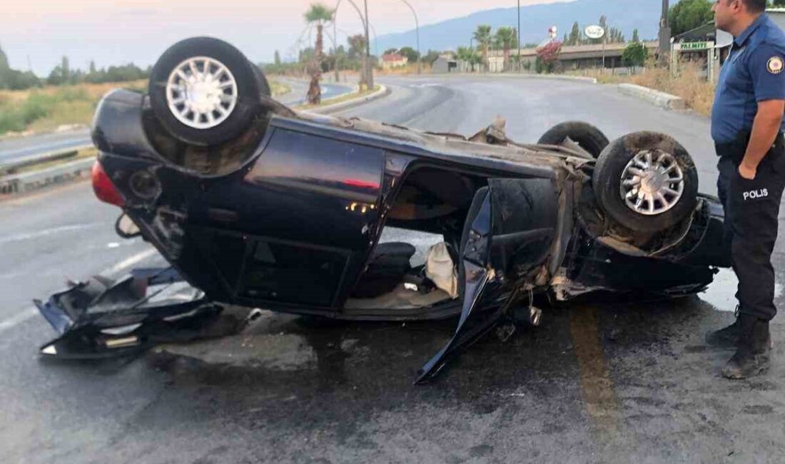 Edremit ilçesinde yaşanan trafik kazasında bir araç kontrolden çıkarak ters
