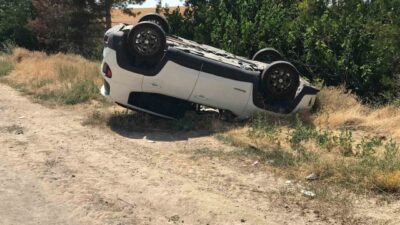 Ereğli ilçesinde meydana gelen trafik kazasında tırın lastiği patlayarak yola