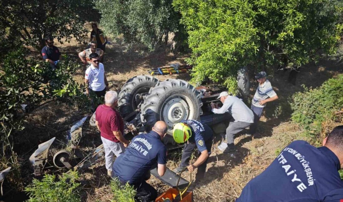 Aydın’ın Kuyucak ilçesinde yaşanan kaza sonucunda traktörün altında kalan bir