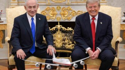 ABD Başkanı Donald Trump ve İsrail Başbakanı Binyamin Netanyahu, 28