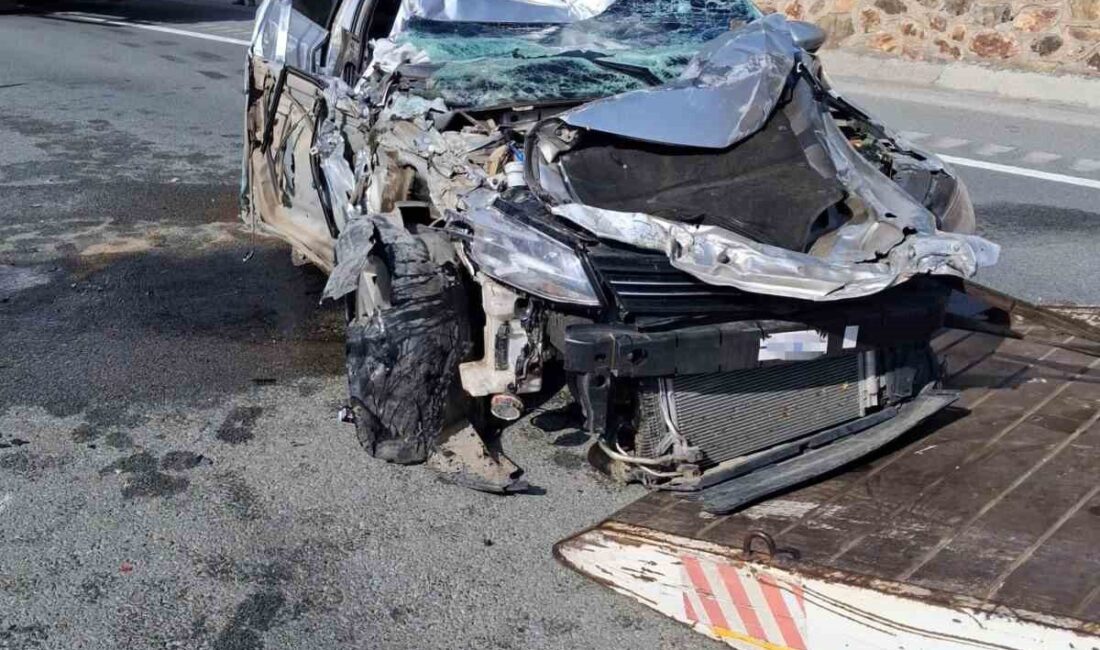 Gümüşhane’de, bir otomobil tünel çıkışında bir kamyonla çarpışarak devrildi ve