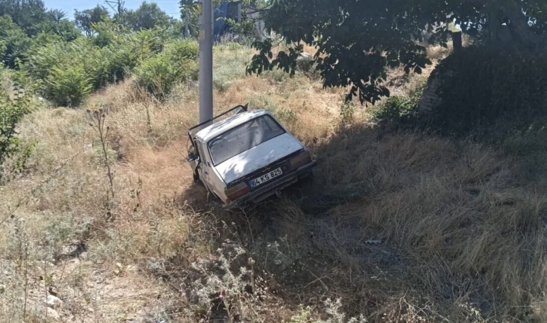 Uşak’ta, sürücüsü direksiyon hakimiyetini kaybeden bir otomobilin elektrik direğine çarpması