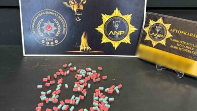 Afyonkarahisar’da, 121 adet uyuşturucu hap bulunduran bir kişi polis tarafından