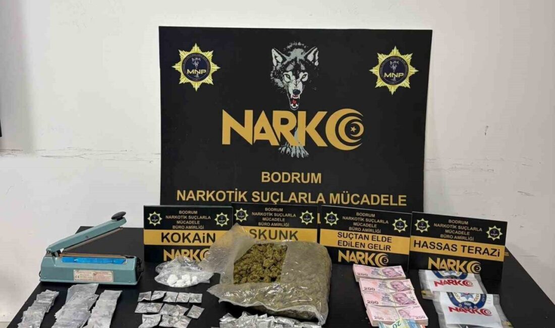 Muğla’nın Bodrum ilçesinde narkotik ekipleri tarafından gerçekleştirilen operasyonda uyuşturucu ticaretine