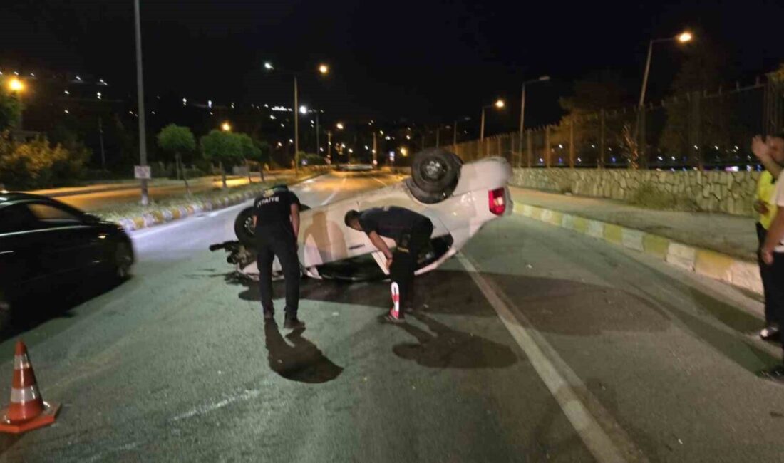 Van’ın Edremit ilçesinde yaşanan trafik kazasında bir aracın takla atması