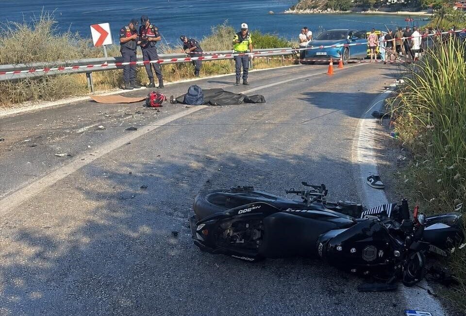 Erdek ilçesinde motosikletin vidanjöre çarpması sonucu meydana gelen trafik kazasında