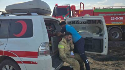 Bingöl’ün Genç ilçesinde bulunan arazi yangını sırasında dumandan etkilenen 4